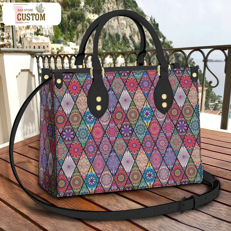 Mandala Leather Bag, Crossbody Bag, Woman Shoulder Bag, Gift for girlfriend, Shopping Bag TD_TN060504D.jpg