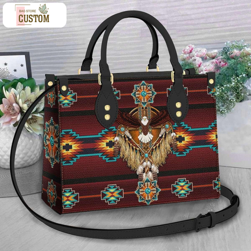 Native American Eagle Leather Bag, Crossbody Bag, Woman Shoulder Bag, Gift for girlfriend, Shopping Bag TD_TN120507D.jpg