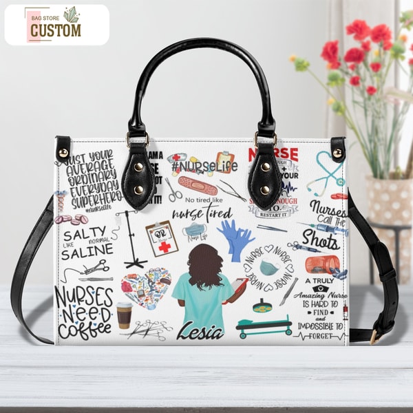 Nurse Lesia Women Leather Handbag, Travel handbag, Gift for fan, Handmade Bag, Custom Bag, Vintage Bags, Woman Shoulder Bag, Top Handbag.jpg