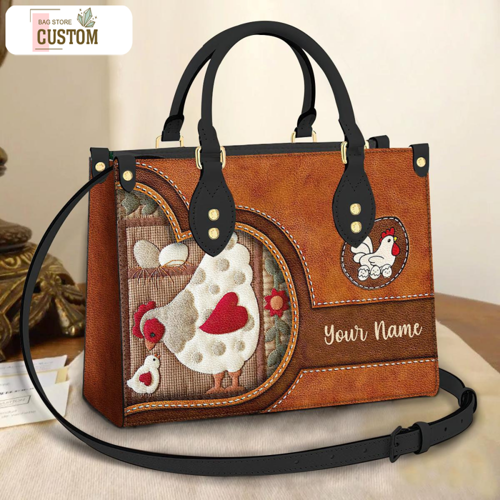 Personalized Chicken Leather Bag, Crossbody Bag, Woman Shoulder Bag, Gift for girlfriend, Shopping Bag TD_TL140503Y.jpg