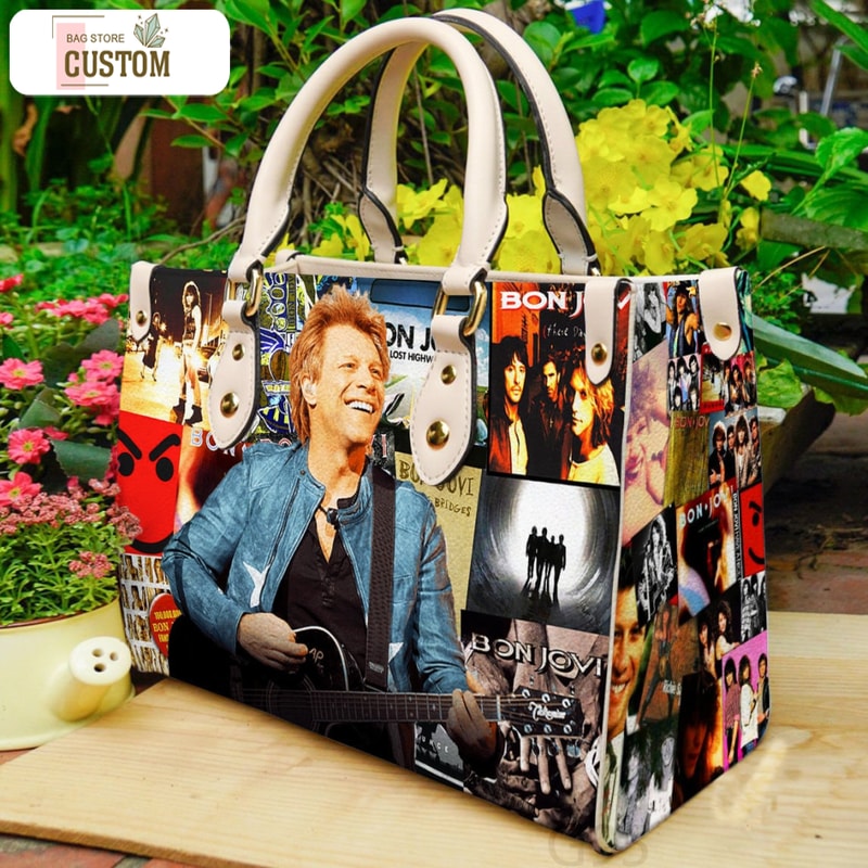 Bon Jovi Leather handBag,Music Leather Bag,Travel handbag,Teacher Handbag,Gift for fan,Handmade Bag,Custom Bag,Vintage Bags,Woman Shoulder 2.jpg