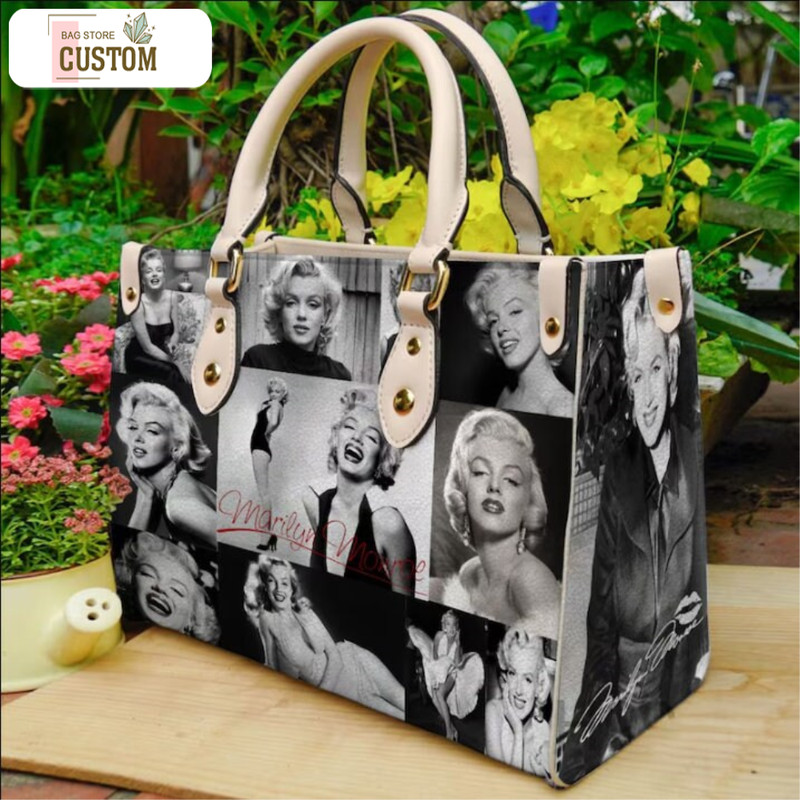 Marilyn Monroe Leather Bags, Marilyn Monroe Bag And Purses, Marilyn Monroe Lovers Handbag, Custom Leather Bags, Handmade Bag, Women Handbag.jpg