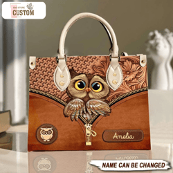 personalized owl handbag, owl leather bag,pet leather handbag,bird leather bag, crossbody bag,owl handbag, owl purse ba
