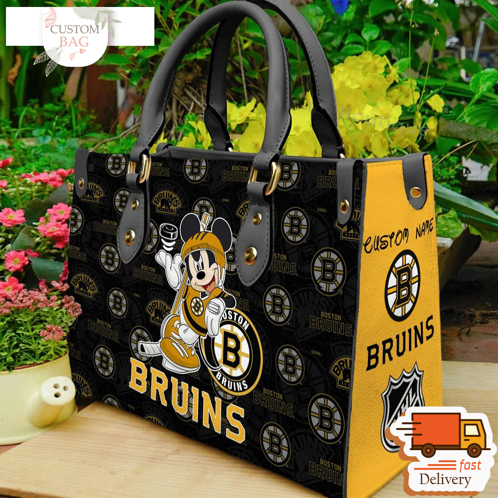 Boston Bruins NHL Mickey Women Leather Hand Bag.jpg