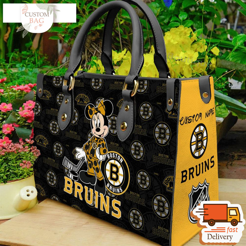 Boston Bruins NHL Minnie Women Leather Hand Bag.jpg