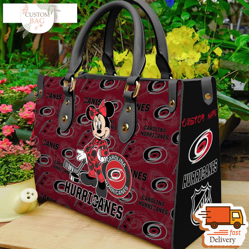 Carolina Hurricanes NHL Minnie Women Leather Hand Bag.jpg