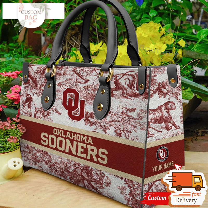 NCAA Oklahoma Sooners Women Leather Hand Bag.jpg