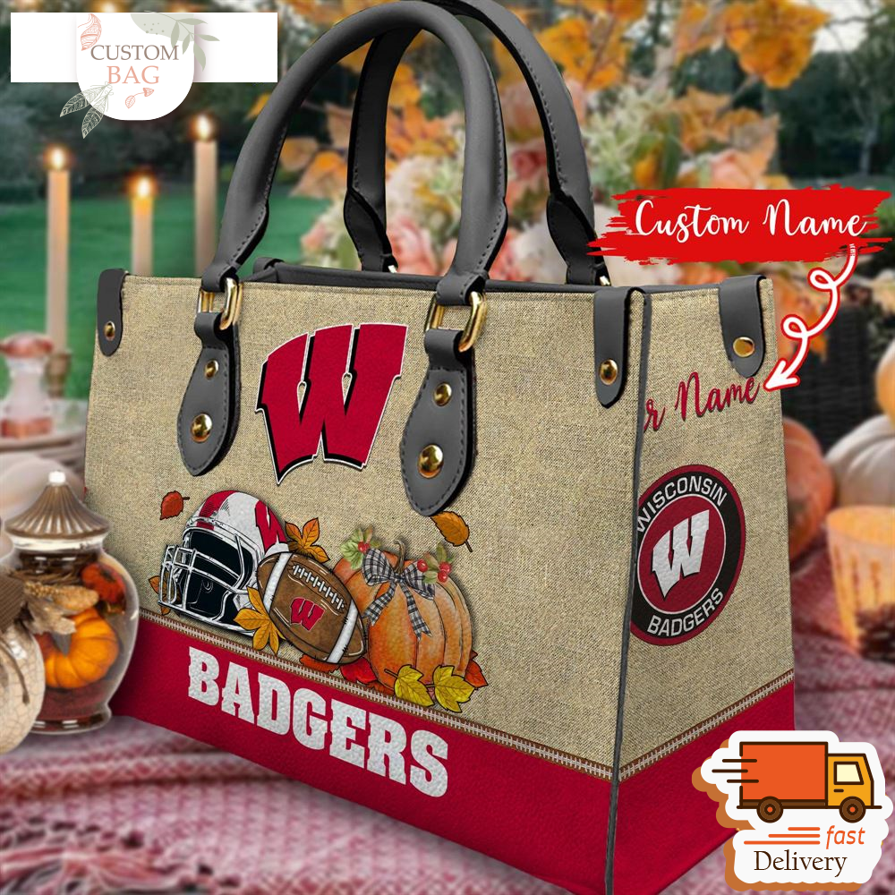 NCAA Wisconsin Badgers Autumn Women Leather Bag.jpg