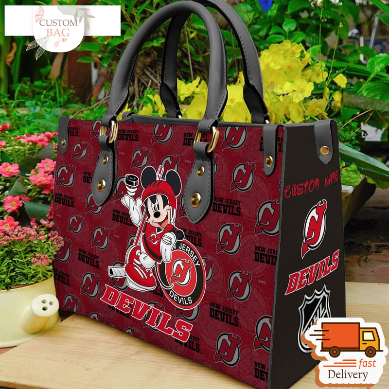 New Jersey Devils NHL Mickey Women Leather Hand Bag.jpg