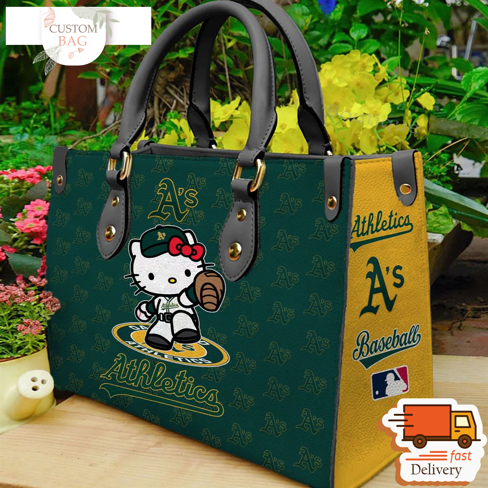 Oakland Athletics Kitty Women Leather Hand Bag.jpg