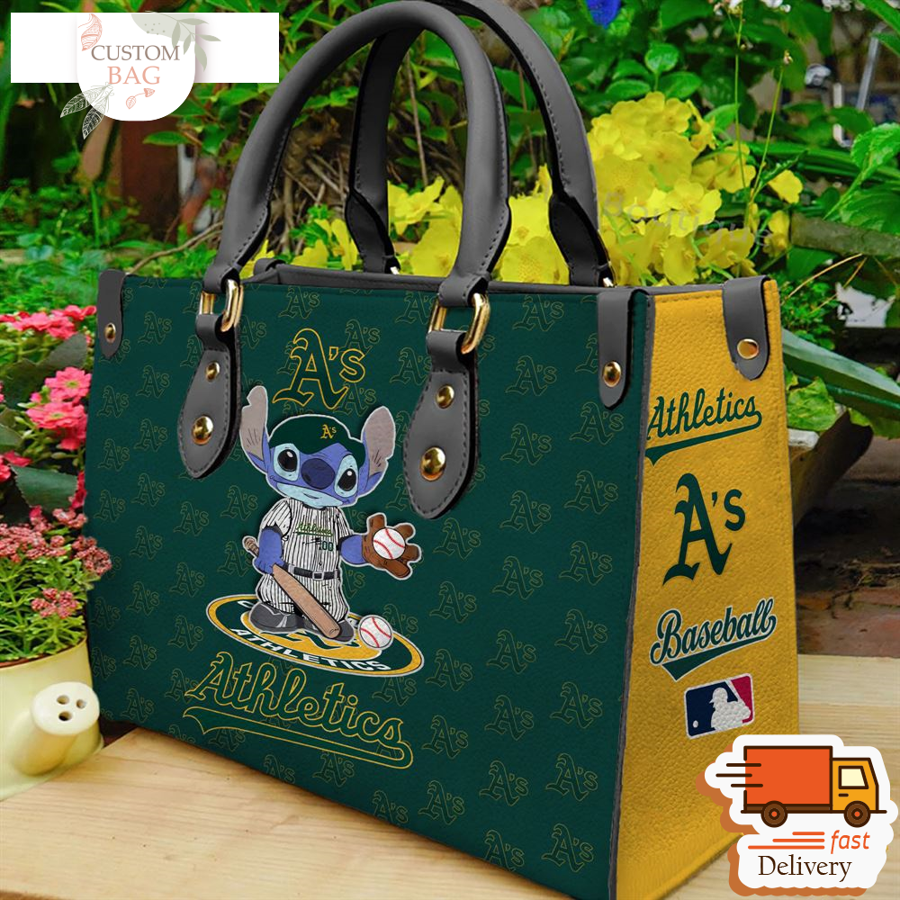 Oakland Athletics Stitch Women Leather Hand Bag.jpg