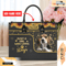 Beagle Dog Leather Handbag for Women, Gift for Her With Custom Name, Shoulder Tote Bag.jpg