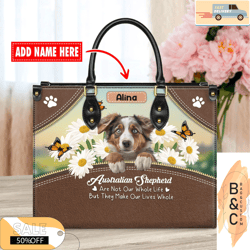 personalized australian shepherd dog handbag, gift for her, gift for momcustom bag, leather bag, leather bag gift, handb