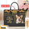 Welsh Corgi Dog Leather Handbag for Women, Gift for Her With Custom Name, Shoulder Tote Bag.jpg