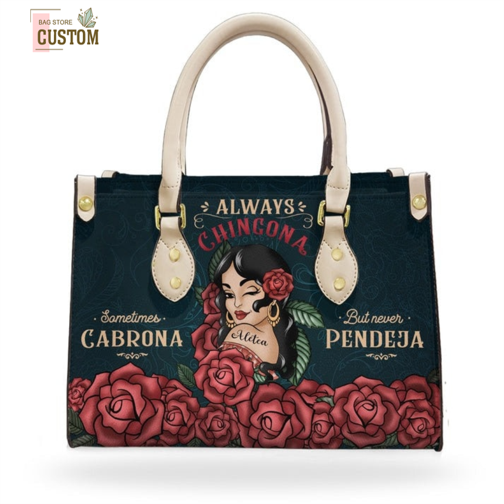 Always Chigona - Personalized Leather Bag - Hispanic Month Gift For Hispanic - Vintage Girl.jpg