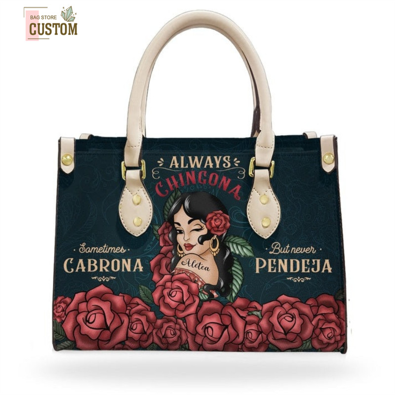 Always Chigona - Personalized Leather Bag - Hispanic Month Gift For Hispanic - Vintage Girl.jpg