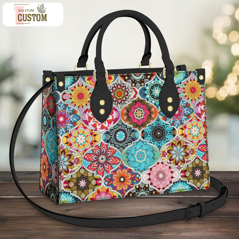 Floral Pattern Leather Bag, Crossbody Bag, Woman Shoulder Bag, Gift for girlfriend, Shopping Bag TD_MT090508D.jpg