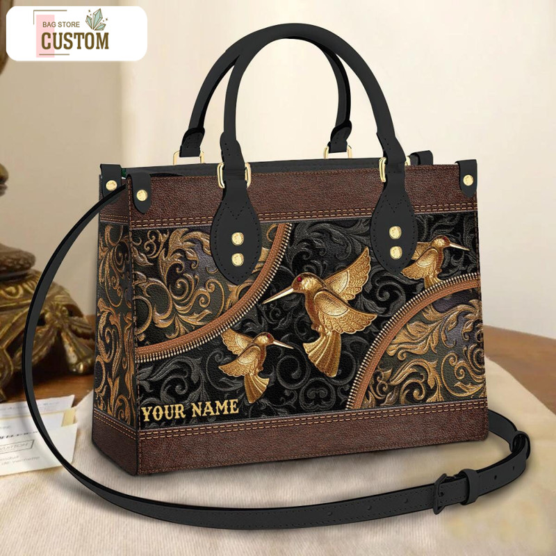 Hummingbird Personalized Leather Bag, Crossbody Bag, Woman Shoulder Bag, Gift for girlfriend, Shopping Bag TD_TL110505.jpg