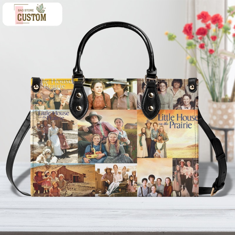 Little House Women Leather Handbag, Travel handbag, Gift for fan, Handmade Bag, Custom Bag, Vintage Bags, Woman Shoulder Bag, Top Handbag.jpg