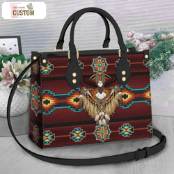 native american eagle leather bag, crossbody bag, woman shoulder bag, gift for girlfriend, shopping bag