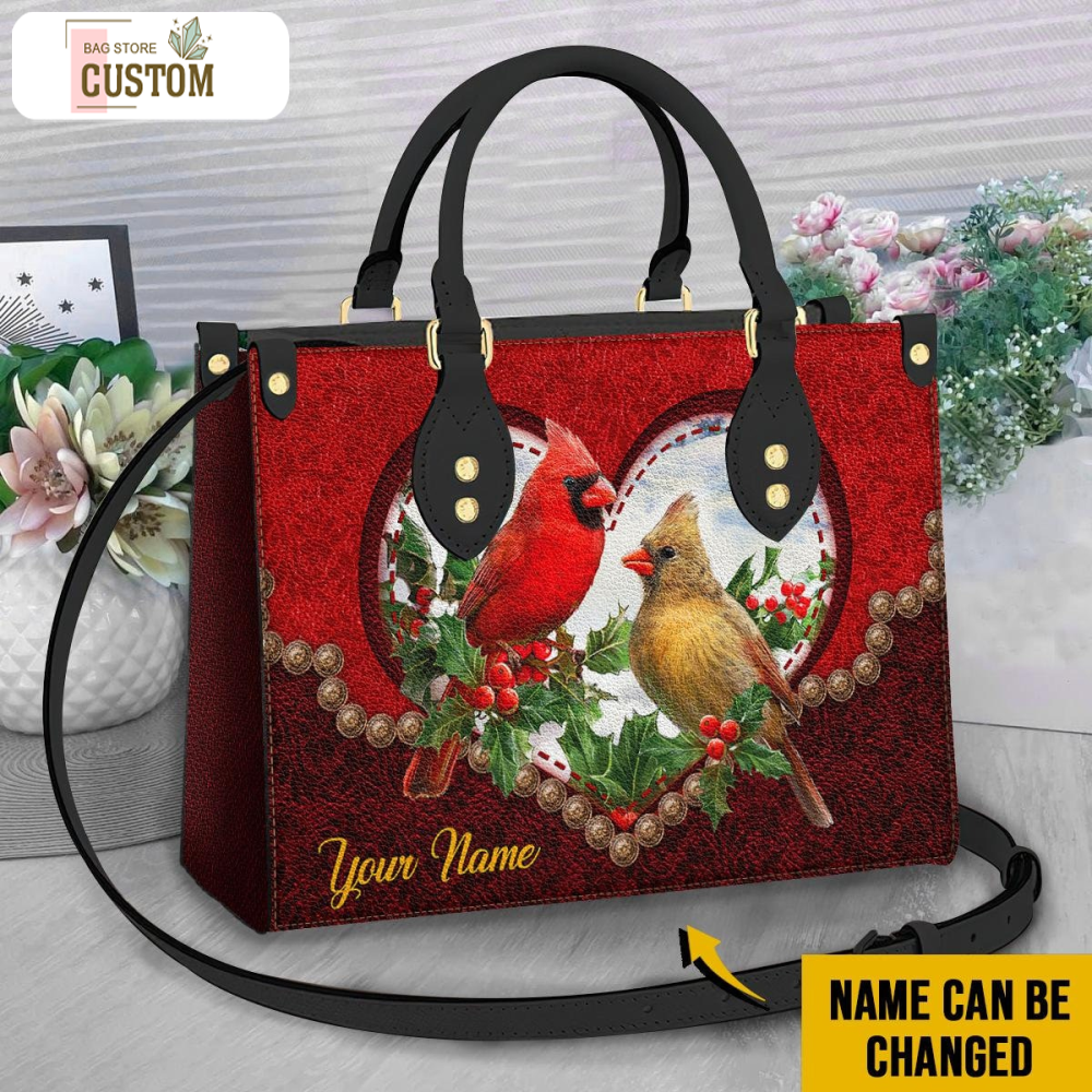 Personalized Cardinal Leather Bag, Crossbody Bag, Woman Shoulder Bag, Gift for girlfriend, Shopping Bag TD_HN10501M.jpg