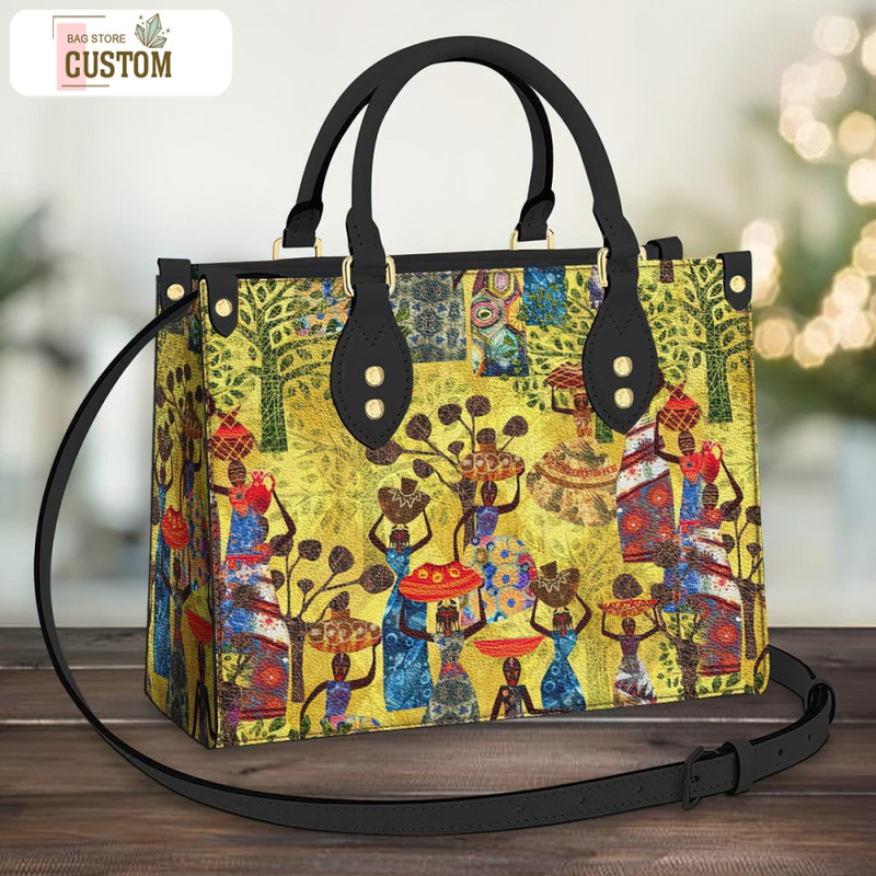 Women Of Africa Leather Bag, Crossbody Bag, Woman Shoulder Bag, Gift for girlfriend, Shopping Bag TD_MT060501D.jpg