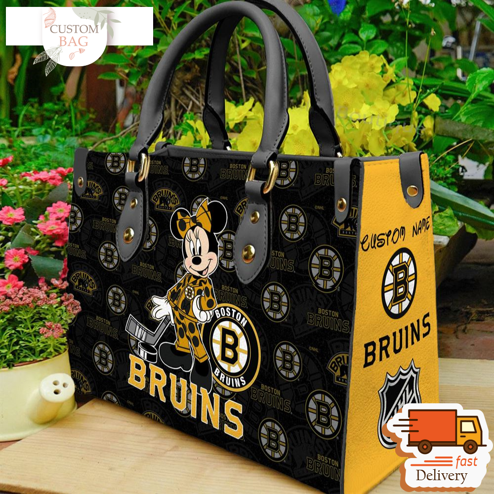 Boston Bruins NHL Minnie Women Leather Hand Bag.jpg