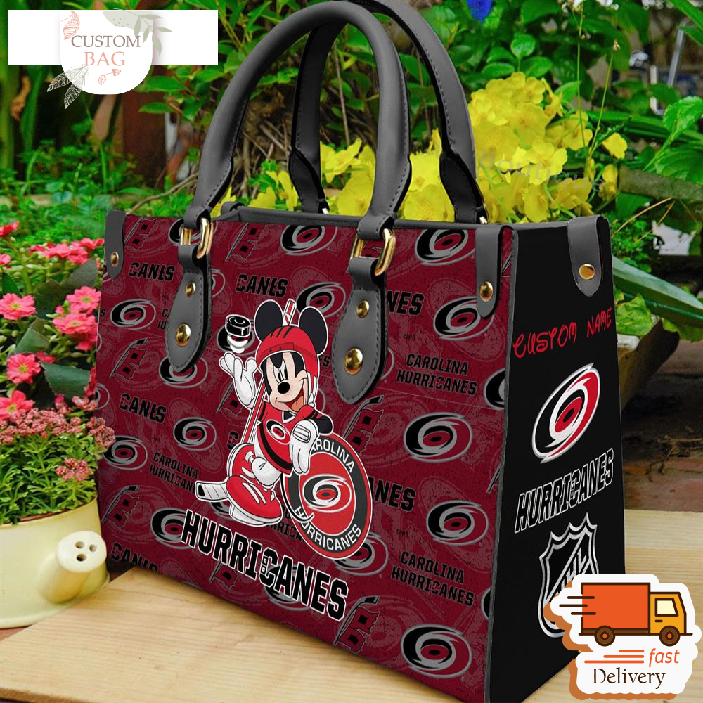 Carolina Hurricanes NHL Mickey Women Leather Hand Bag.jpg