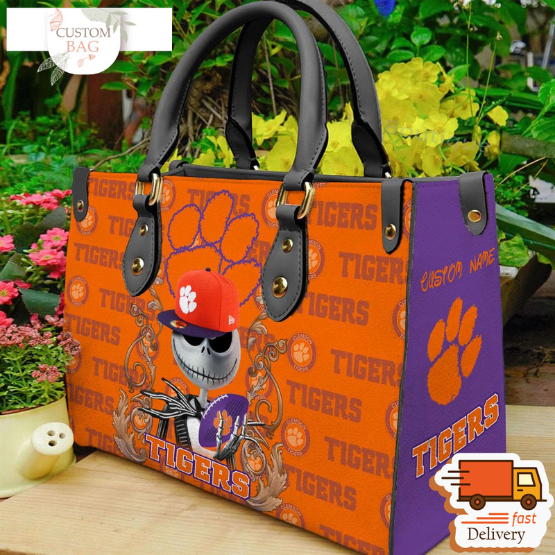 Clemson Tigers NCAA Jack Skellington Women Leather Bag.jpg
