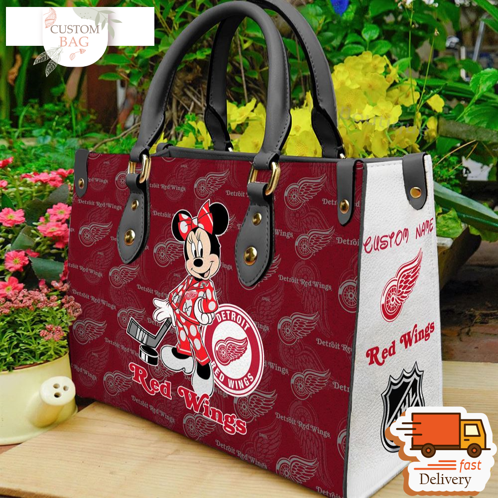 Detroit Red Wings NHL Minnie Women Leather Hand Bag.jpg