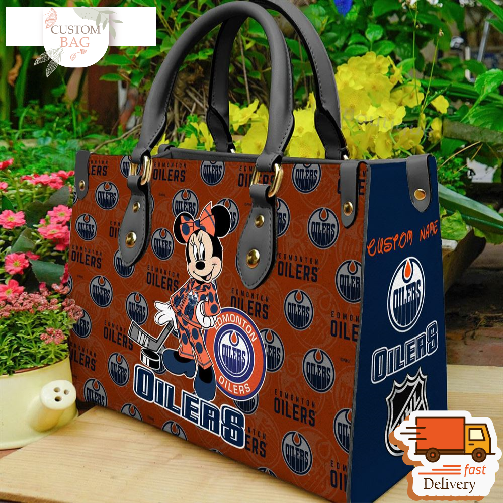Edmonton Oilers NHL Minnie Women Leather Hand Bag.jpg