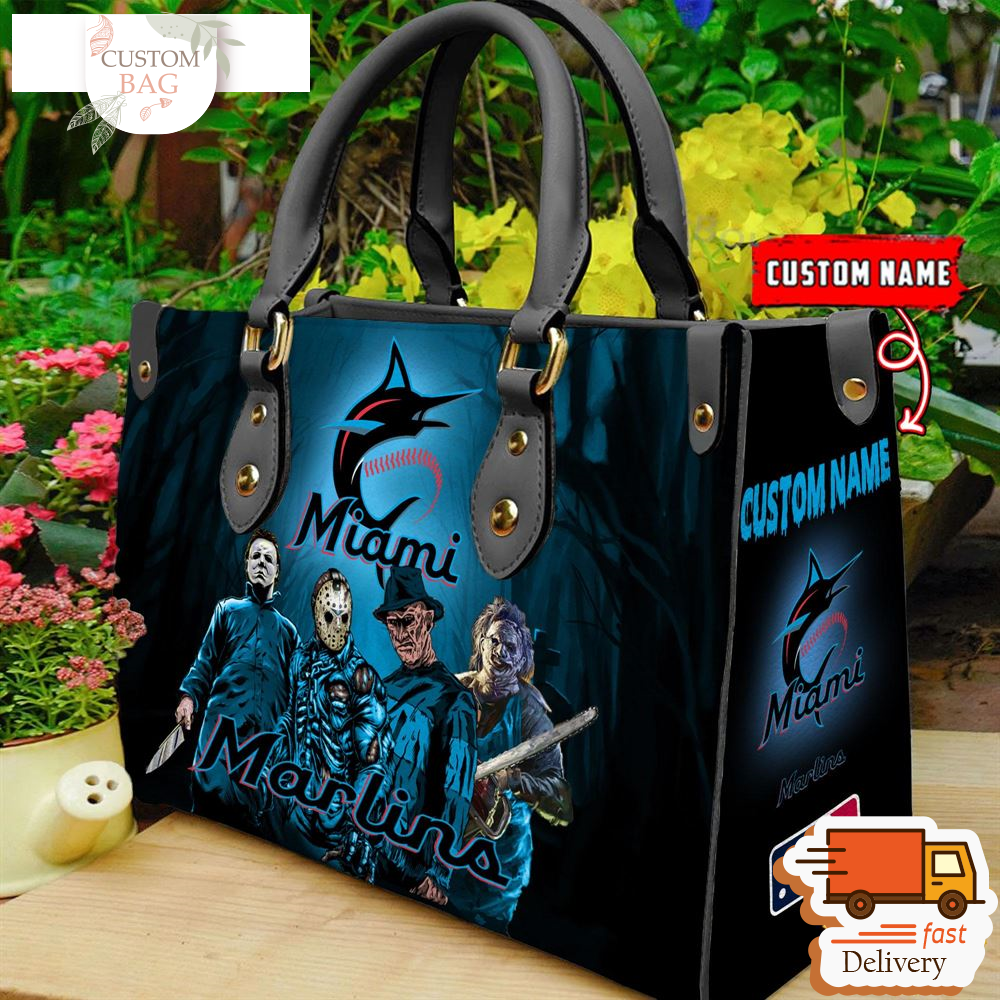 Miami Marlins MLB Halloween Women Leather Hand Bag.jpg