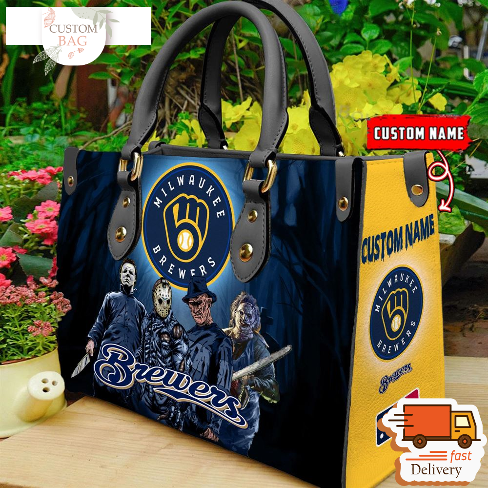 Milwaukee Brewers MLB Halloween Women Leather Hand Bag.jpg