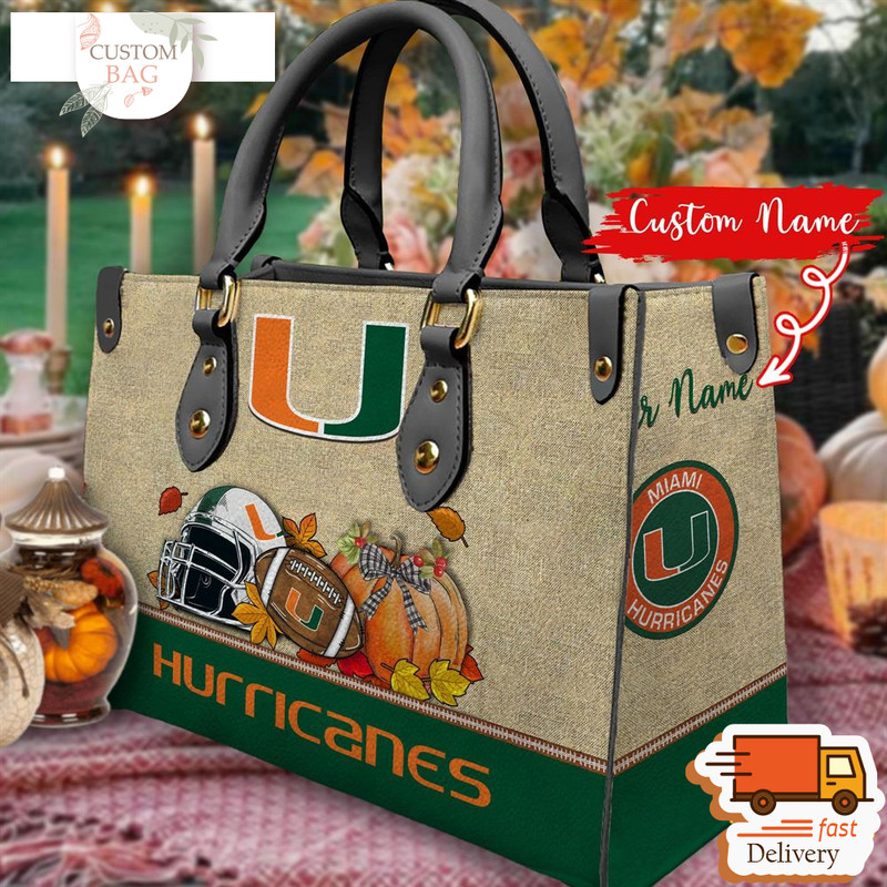 NCAA Miami Hurricanes Autumn Women Leather Bag.jpg