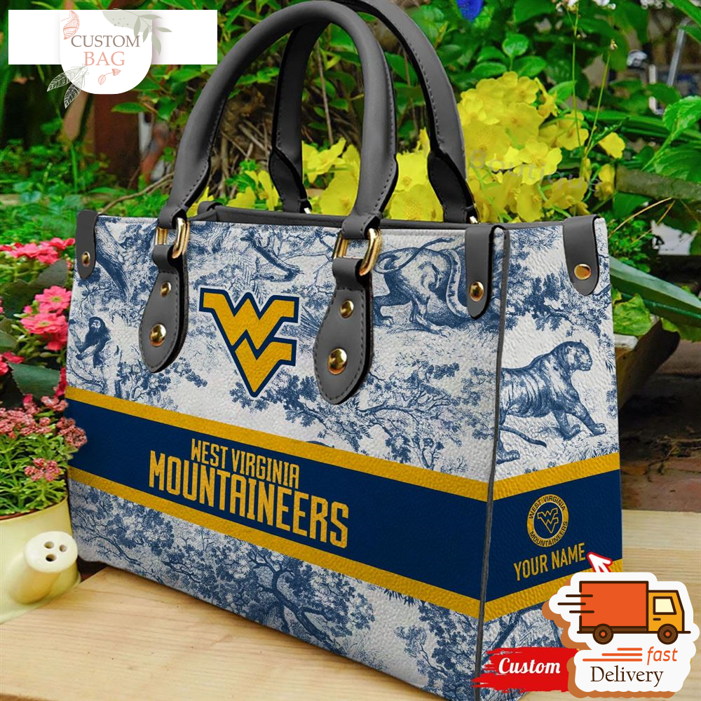 NCAA West Virginia Mountaineers Women Leather Hand Bag.jpg