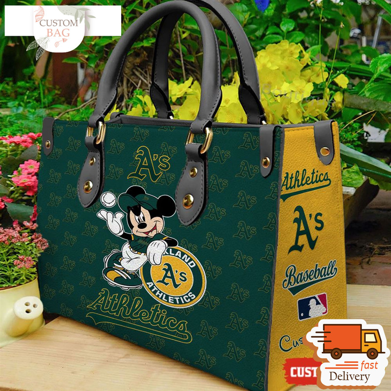 Oakland Athletics Mickey Women Leather Hand Bag.jpg
