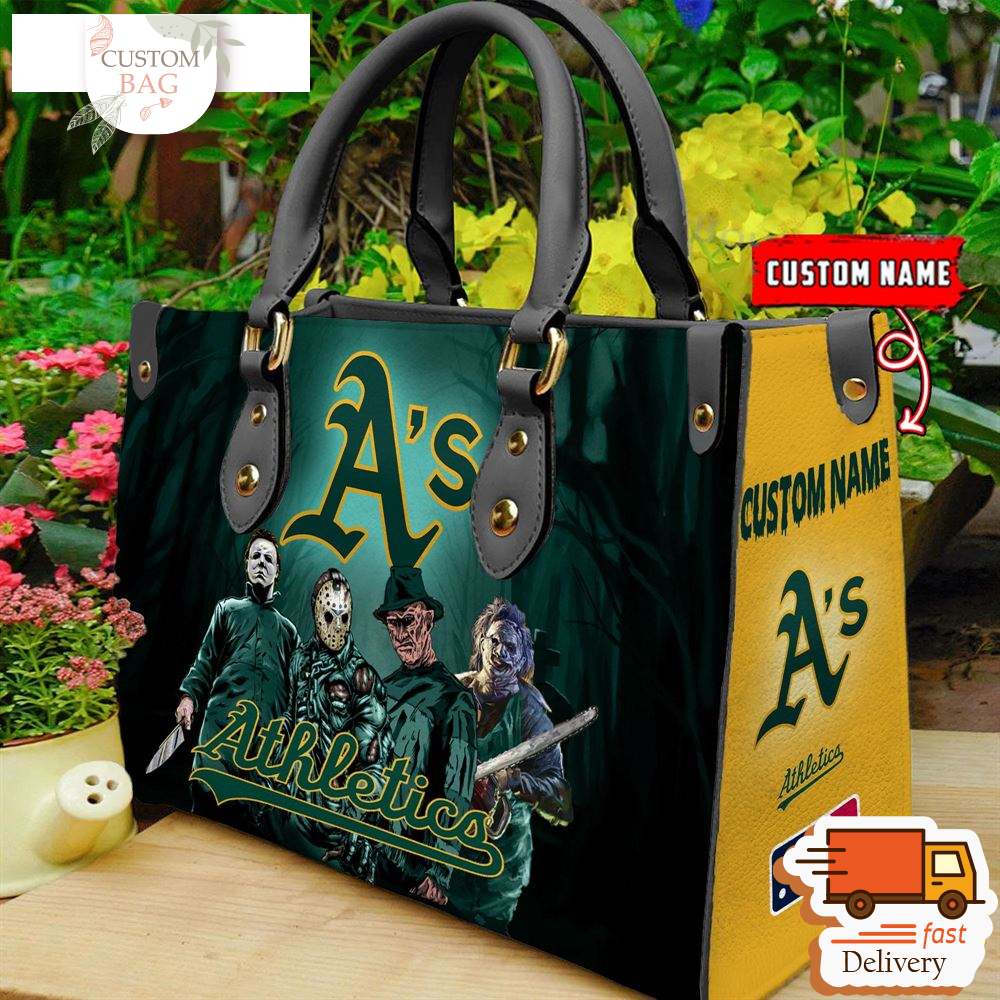Oakland Athletics MLB Halloween Women Leather Hand Bag.jpg