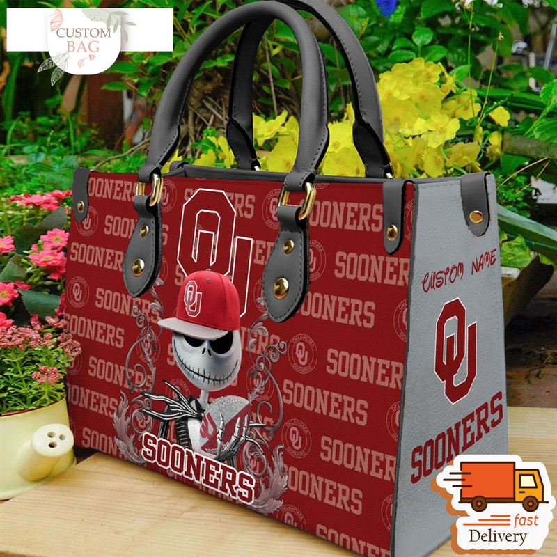Oklahoma Sooners NCAA Jack Skellington Women Leather Bag.jpg
