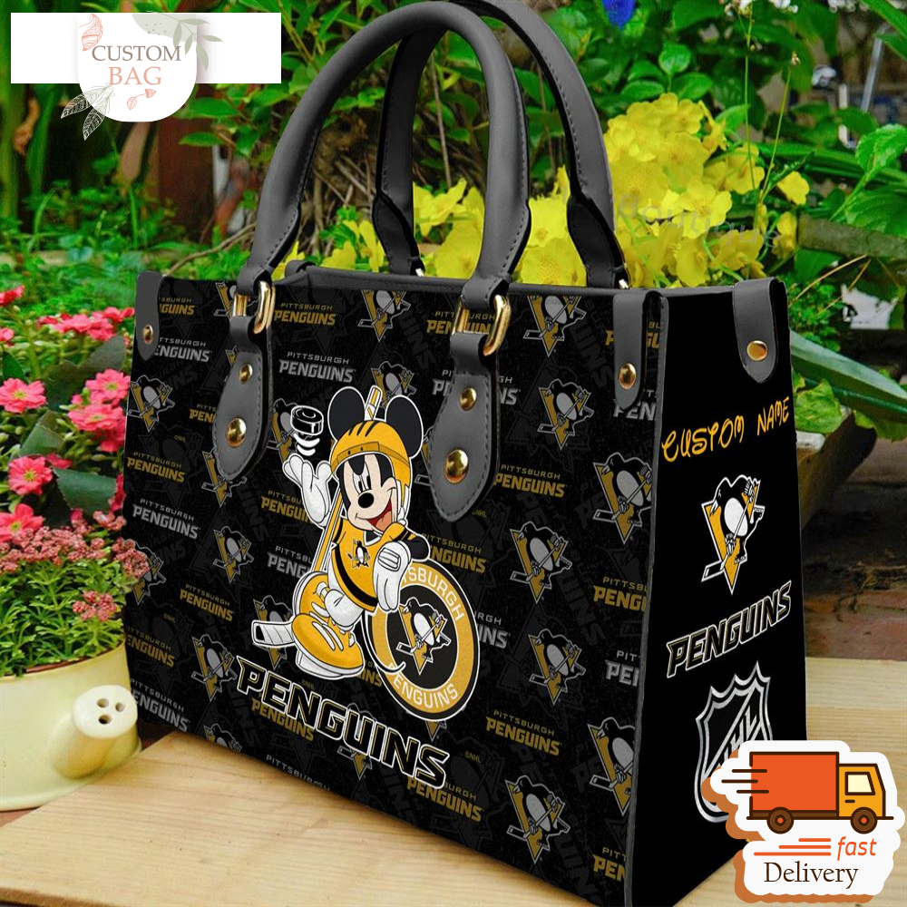 Pittsburgh Penguins NHL Mickey Women Leather Hand Bag.jpg
