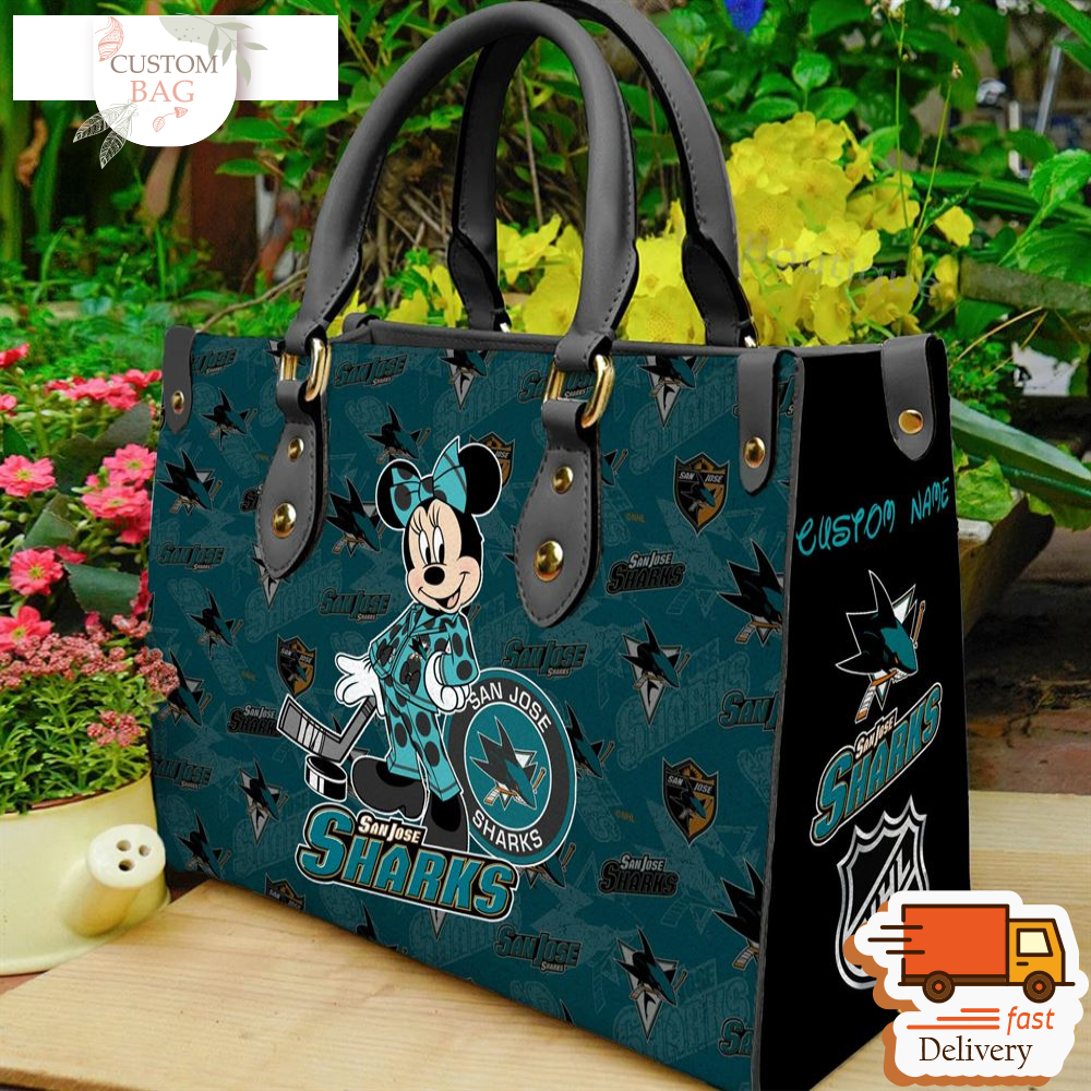 San Jose Sharks NHL Minnie Women Leather Hand Bag.jpg