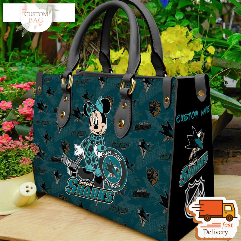 San Jose Sharks NHL Minnie Women Leather Hand Bag.jpg