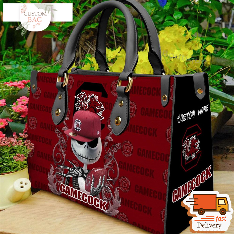 South Carolina Gamecocks NCAA Jack Skellington Women Leather Bag.jpg