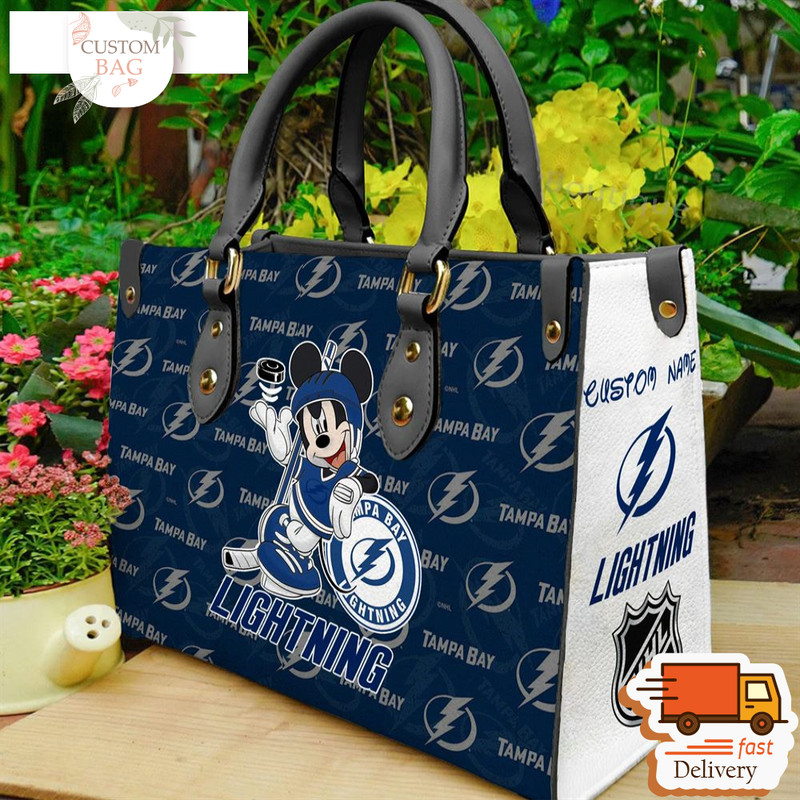 Tampa Bay Lightning NHL Mickey Women Leather Hand Bag.jpg
