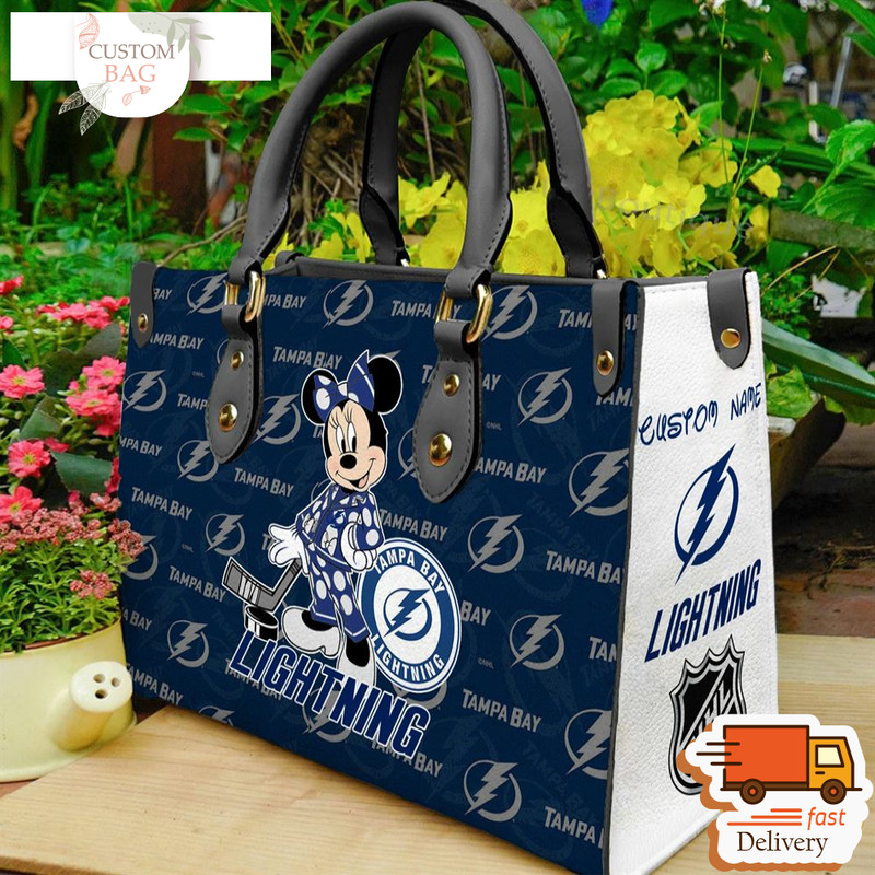 Tampa Bay Lightning NHL Minnie Women Leather Hand Bag.jpg