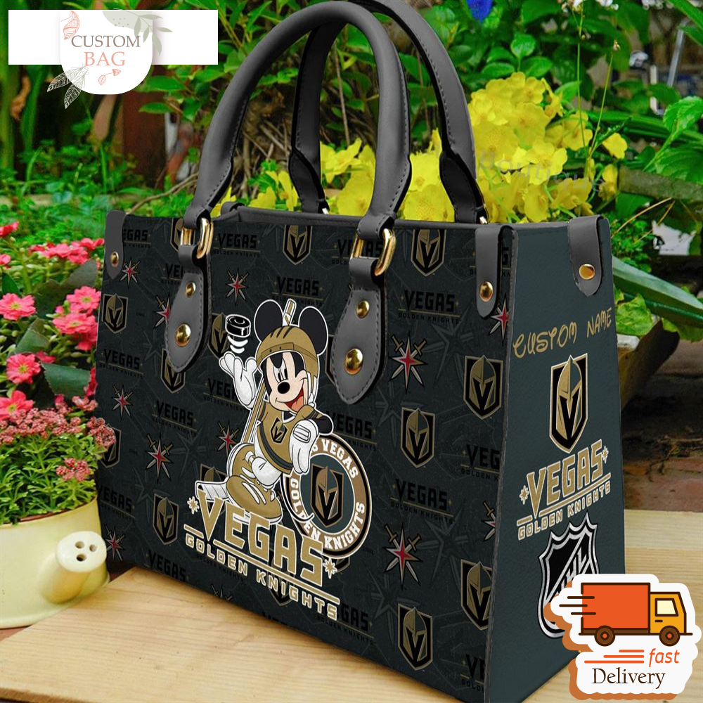 Vegas Golden Knights NHL Mickey Women Leather Hand Bag.jpg
