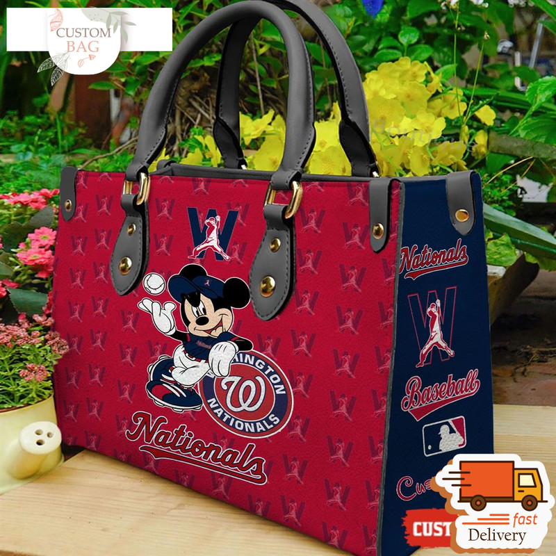 Washington Nationals Mickey Women Leather Hand Bag.jpg