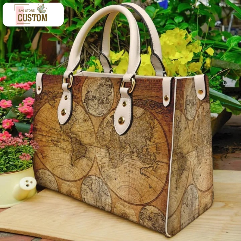 Custom Ancient World Map Vintage Purse Handbag,Map Handbag,Custom Map handbag,Tote Bag,Leather handBag,Handmade Bag,Custom Bag,Vintage Bags.jpg