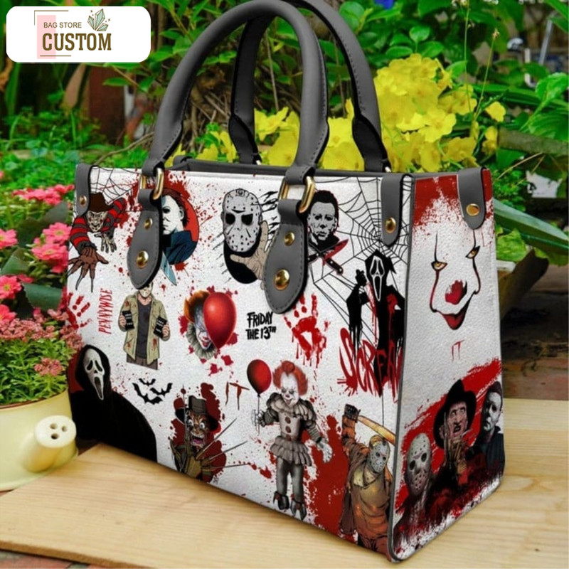 Horror Halloween Handbag,Horror Leather Bag,Witch Leather handbag,Halloween Leather Bag, Crossbody Bag, Holiday Purse Bag Wallet,Travel Bag 2.jpg