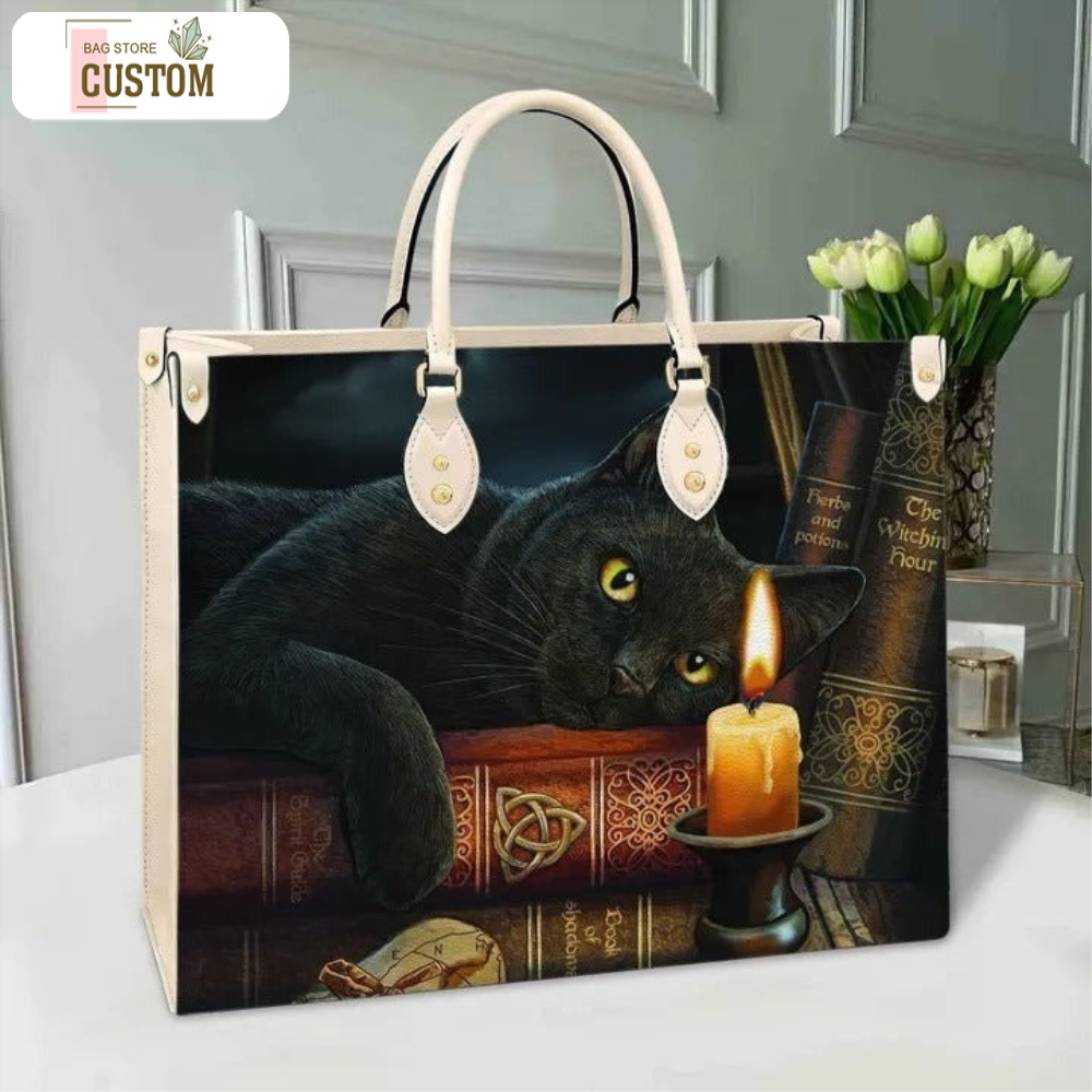 Vintage Cat Magic Book Witch Craft Handbag,Cat Leather Bag,Book Leather handbag,Crossbody Bag,Teacher Handbag,Cat Purse, Vintage Bag.jpg