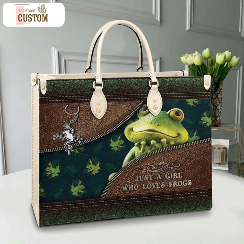 Vintage Girl Loves Frog Purse Tote Bag Handbag,Frog Leather Bag,Frog Leather handbag,Crossbody Bag,Teacher Handbag,Frog Purse, Vintage Bag.jpg